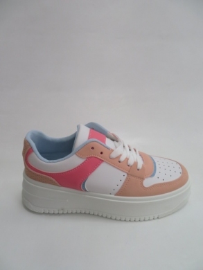 Buty sportowe damskie na płaskim (36-41) AB977 WHITE/ROSE