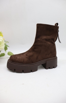 Botki damskie na obcasie (36-41) AM7565 BROWN