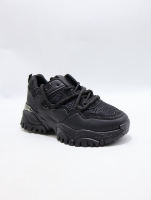 Buty sportowe damskie na płaskim (36-41) B2092 BLACK