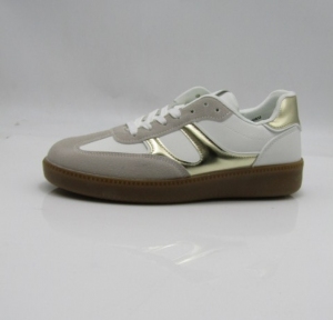 Buty sportowe damskie na płaskim (36-41) C-455 WHITE/GOLD