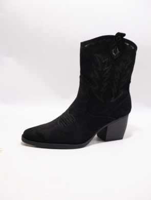 Botki damskie ocieplane na obcasie (36-41) 68100-1 BLACK
