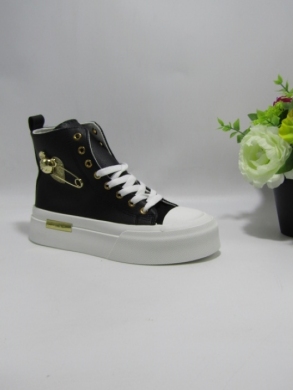 Trampki damskie na płaskim (36-41) 9142 BLACK