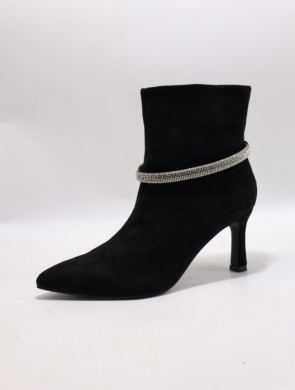 Botki damskie ocieplane na szpilce (36-41) 0-588 BLACK