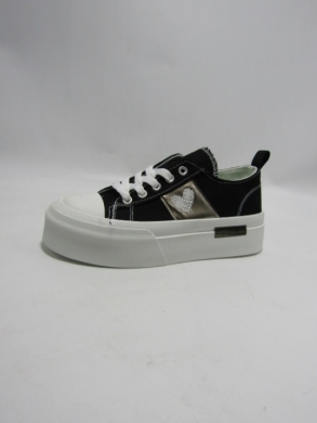 Trampki damskie na płaskim (36-41) 88-177 BLACK