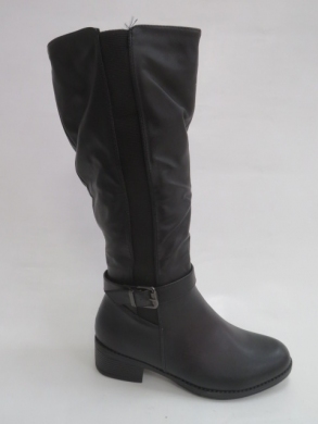 Kozaki damskie ocieplane na płaskim (36-41) X9828 BLACK