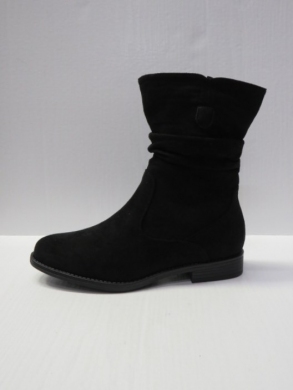Kozaki damskie ocieplane na płaskim (36-41) H1-5 BLACK