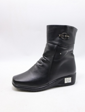 Botki damskie ocieplane na koturnie (37-42) B601 BLACK
