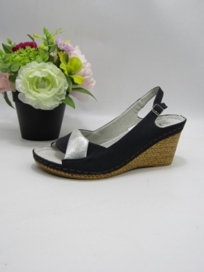 Sandały damskie na koturnie (36-41) 7AA227 NAVY/SILVER