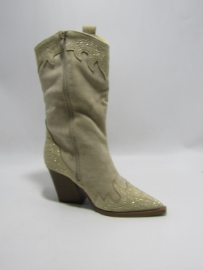 Kozaki damskie na obcasie (36-41) 9699A BEIGE