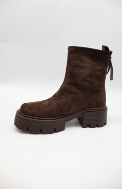 Botki damskie na obcasie (36-41) AM7565 BROWN