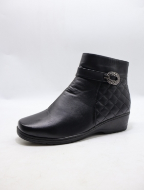Botki damskie ocieplane na koturnie (39-43) C05 BLACK