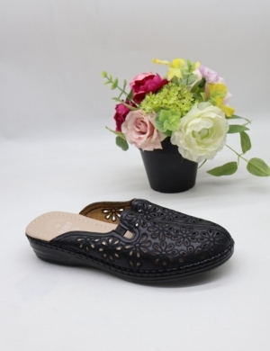 Klapki damskie na płaskim (36-42) 77020-1 BLACK