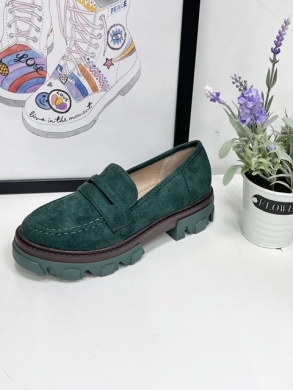 Mokasyny damskie na płaskim (36-41) 77-368 GREEN