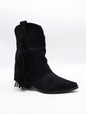 Botki damskie ocieplane na obcasie (36-41) 8-1062C BLACK