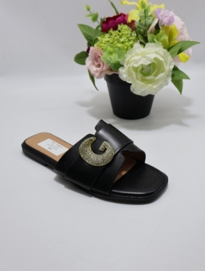 Klapki damskie na płaskim (36-41) 88-23 BLACK