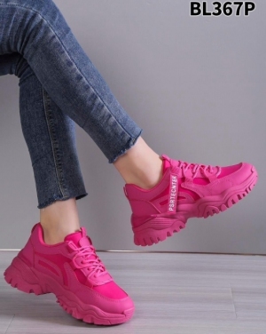 Buty sportowe damskie na płaskim (36-41) BL367 FUCHSIA