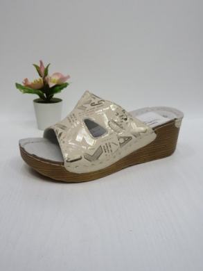 Klapki damskie na koturnie (36-41) 7AA2303 GOLD