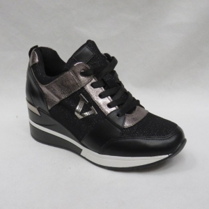 Buty sportowe damskie na koturnie (36-41) HS165 BLACK/GUN