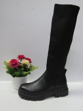 Kozaki damskie na płaskim (36-41) B-327 BLACK