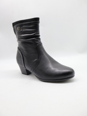 Botki damskie ocieplane na obcasie (37-421) 2044-1 BLACK