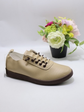 Buty sportowe damskie na płaskim (38-43) 81217-2 KHAKI/BROWN