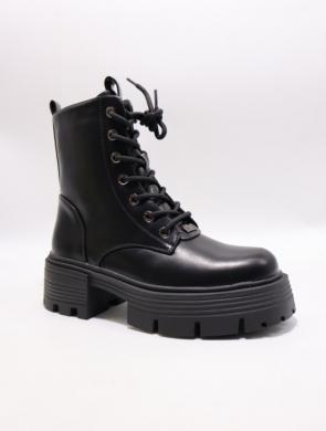 Botki damskie ocieplane na płaskim (36-41) 7052-1 BLACK