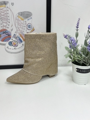 Botki damskie na obcasie (36-41) 8653 GOLD