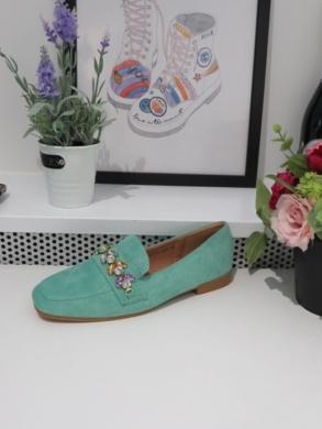 Mokasyny damskie na płaskim (36-41) 7139 GREEN