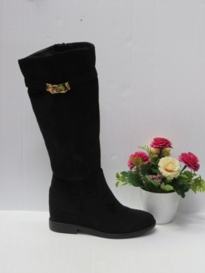 Kozaki damskie na płaskim (36-41) 49922-01 BLACK