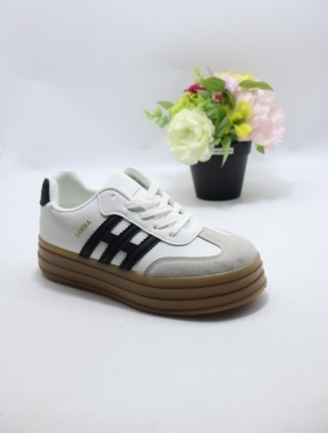 Buty sportowe damskie na płaskim (36-41) FZL-12 BL/WHITE