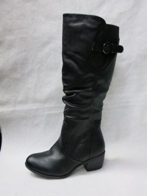 Kozaki damskie ocieplane na obcasie (36-41) X9801 BLACK