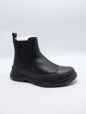 Botki damskie ocieplane na płaskim (36-41) 9734 BLACK