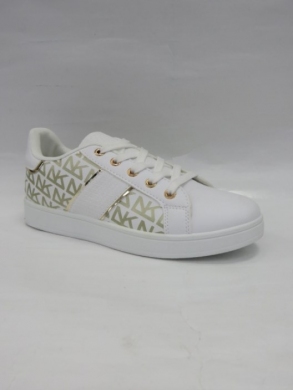Buty sportowe damskie na płaskim (36-41) QS-59 WHITE/GOLD
