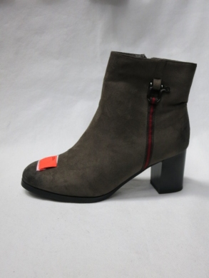 Botki damskie ocieplane na obcasie (36-41) 2061-2 KHAKI