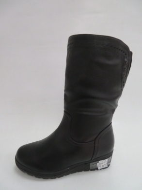 Kozaki damskie ocieplane na płaskim (39-43) D885-10 BLACK