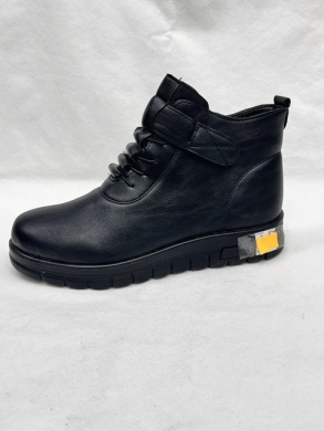 Botki damskie ocieplane na płaskim (36-41) W77-5 BLACK