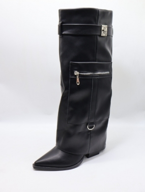 Kozaki damskie na obcasie (36-41) A9608 BLACK