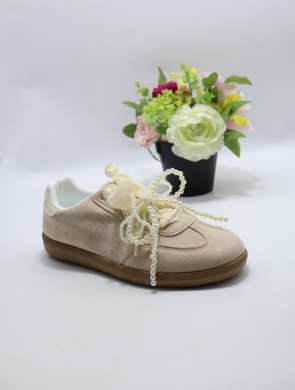 Buty sportowe damskie na płaskim (36-41) B-6611 BEIGE