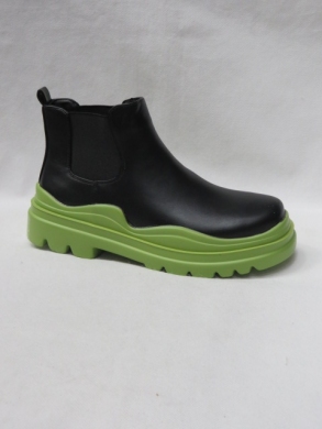 Botki damskie na płaskim (36-41) 2115-2 BLACK/GREEN