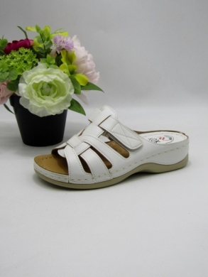 Klapki damskie na płaskim (36-41) 12706-1 WHITE