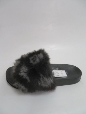 Klapki damskie z futerkiem (36-41) LE516 BLACK