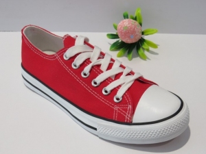 Trampki damskie na płaskim (36-41) LD8A07 RED