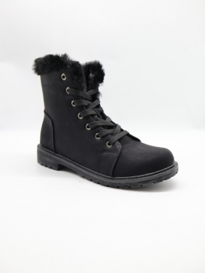 Botki damskie ocieplane na płaskim (37-42) 3804-1 BLACK