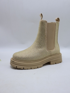 Botki damskie ocieplane na płaskim (36-41) L66-55SP BEIGE