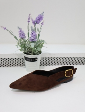 Sandały damskie na płaskim (36-41) P1502 BROWN