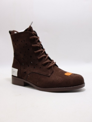 Botki damskie na płaskim (36-41) 3207-7 BROWN