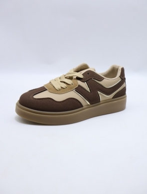 Buty sportowe damskie na płaskim (36-41) 9166 BROWN