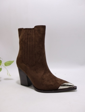 Botki damskie ocieplane na obcasie (36-41) 5332 BROWN