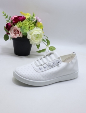 Buty sportowe damskie na płaskim (36-41) 81216-4 WHITE