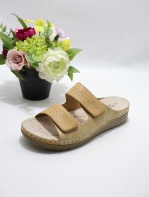 Klapki damskie na płaskim (36-40) 4013 BEIGE